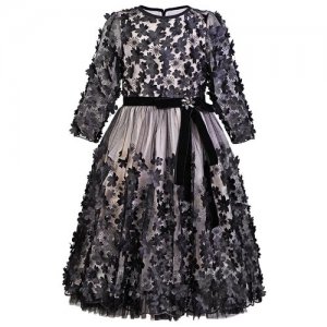 Платье для девочки AL999542 черного цвета 6 лет Aletta. Цвет: черный