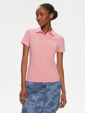 Рубашка-поло узкого кроя , розовый Tommy Jeans