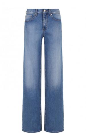Расклешенные джинсы с потертостями Oscar de la Renta. Цвет: синий