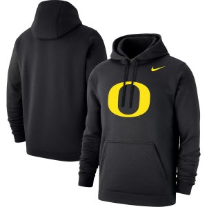 Мужской черный пуловер с капюшоном и логотипом Oregon Ducks Primary Club Nike