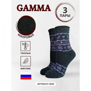 Носки , 3 пары, размер 23-25, серый ГАММА. Цвет: серый