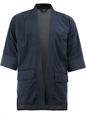 Куртка в стиле кимоно Wooster + Lardini. Цвет: синий