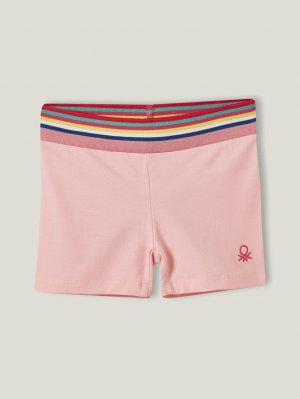 Хлопковые короткие колготки для девочек с эластичной резинкой на талии и вышивкой Benetton