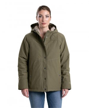 Женское пальто с капюшоном Softstone Micro-Duck , зеленый Berne