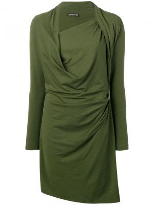 Платье с драпировкой Plein Sud. Цвет: зеленый