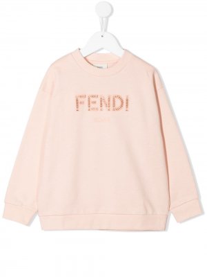 Толстовка с логотипом Fendi Kids. Цвет: розовый
