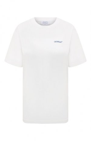 Хлопковая футболка Off-White. Цвет: белый