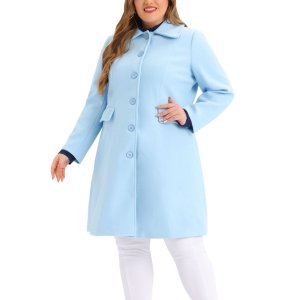 Женские зимние модные пальто больших размеров, однобортное длинное бушлат, темно-синий Agnes Orinda