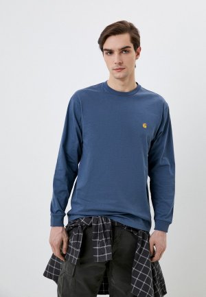 Лонгслив Carhartt WIP. Цвет: голубой