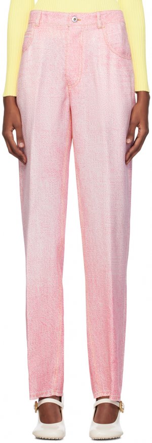 Розово-белые брюки с принтом Bottega Veneta