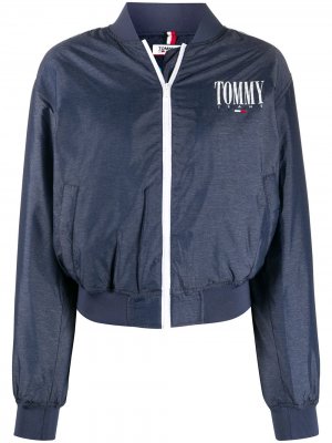 Бомбер с логотипом Tommy Jeans. Цвет: синий