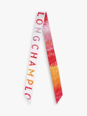 Шелковый узкий шарф с градиентным принтом , клубника/мульти Longchamp