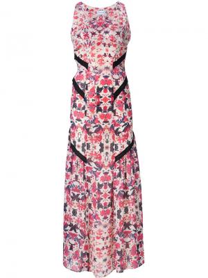 Длинное платье с цветочным принтом Sam & Lavi. Цвет: белый