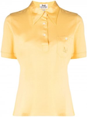 Рубашка поло 1970-х годов с вышитым логотипом Céline Pre-Owned. Цвет: желтый
