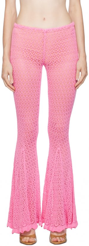 Розовые расклешенные брюки Blumarine