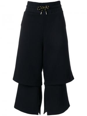 Укороченные брюки с эластичным поясом Aalto. Цвет: чёрный