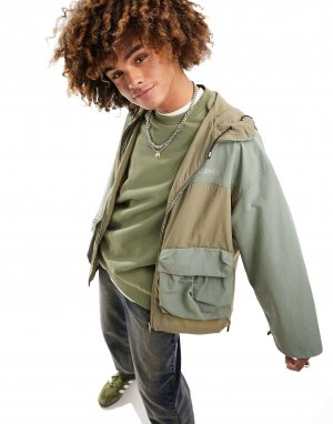 Куртка-бомбер с капюшоном и карманами в стиле пэчворк Reclaimed Vintage
