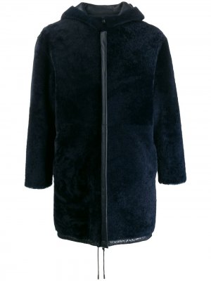 Двустороннее пальто с капюшоном Liska. Цвет: синий