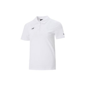 Casual Sports Breathable Solid Short Sleeve Polo Shirt Women Tops White 21500543-100 Under Armour