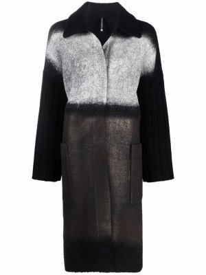 Пальто оверсайз в стиле колор-блок Pierantoniogaspari. Цвет: черный
