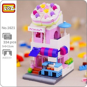 1621 городская улица кондитерская пекарня десертный магазин архитектурная модель DIY мини-блоки кирпичи строительные игрушки без коробки LOZ