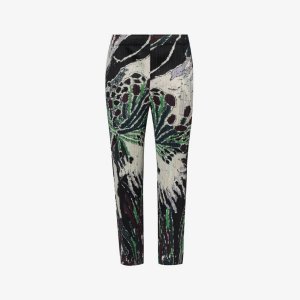 Трикотажные брюки с абстрактным узором Frosty Forest , черный Pleats Please Issey Miyake