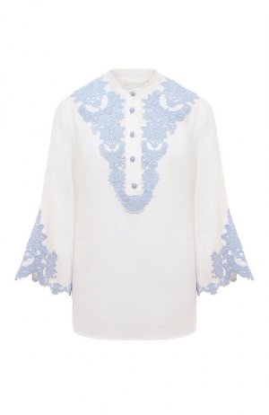 Льняная блузка Zimmermann. Цвет: белый