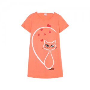 Ночная сорочка для девочки, цвет коралловый, рост 128 Bonito. Цвет: коралловый