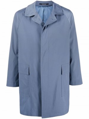 Короткое однобортное пальто Tagliatore. Цвет: синий
