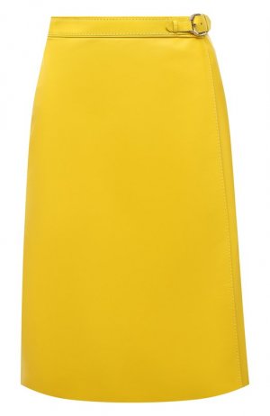 Кожаная юбка Ralph Lauren. Цвет: жёлтый