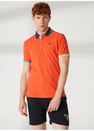 Оранжевая мужская футболка-поло Fred Mello