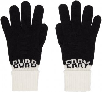 Черные кашемировые перчатки Burberry