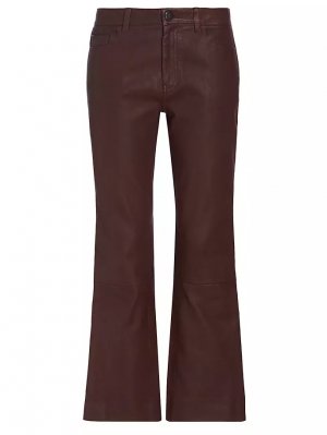Кожаные укороченные расклешенные брюки Atm Anthony Thomas Melillo, шоколад Melillo