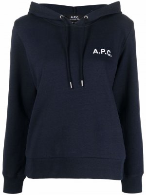Худи с логотипом A.P.C.. Цвет: синий