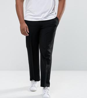 Черные брюки классического кроя с регулируемым поясом King Size Duke. Цвет: черный