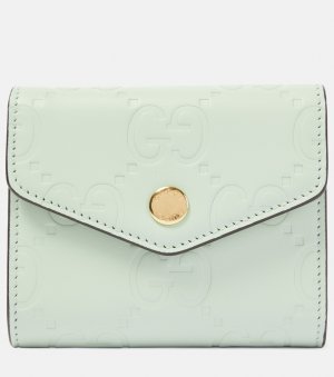 Кожаный кошелек gg среднего размера , зеленый Gucci