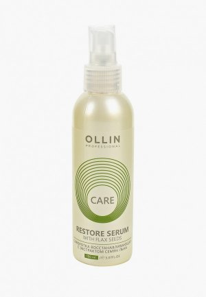Сыворотка для волос Ollin CARE восстановления PROFESSIONAL с экстрактом семян льна 150 мл. Цвет: прозрачный