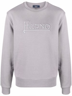 Logo-embroidered sweatshirt Herno. Цвет: серый