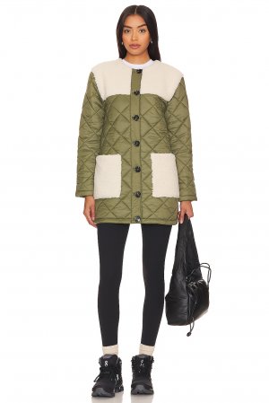 Пуховик Asher Sherpa Quilted Puffer, оливковый Central Park West