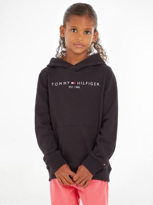 Детский пуловер с капюшоном Essential , черный Tommy Hilfiger