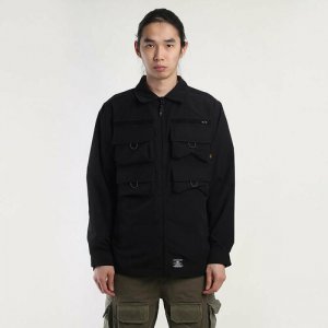 Куртка Nylon Cargo Shirt Jacket, размер M, черный ALPHA INDUSTRIES. Цвет: черный