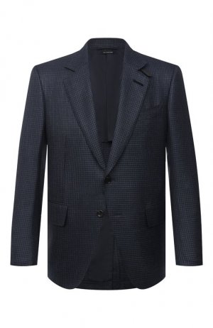 Пиджак из шерсти и шелка Tom Ford. Цвет: синий