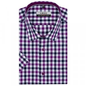 Рубашка , размер 44, фиолетовый GREG. Цвет: сиреневый/фиолетовый