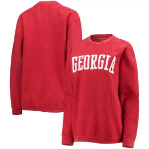 Женский свитер Pressbox Red Georgia Bulldogs с удобным шнурком в винтажном стиле, базовый пуловер аркой Unbranded