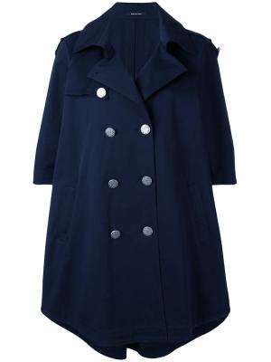 Двубортное пальто-кейп Tagliatore. Цвет: синий