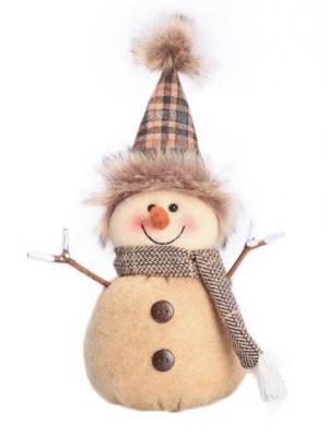 Кукла Снеговик-весельчак 22 см, беж. Новогодняя сказка. Цвет: бежевый, белый