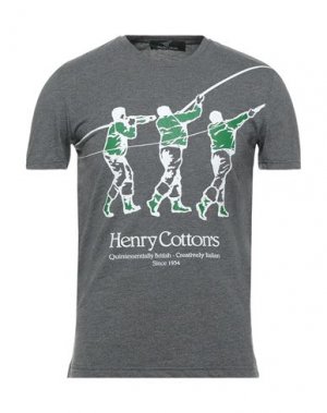 Футболка HENRY COTTON'S. Цвет: серый