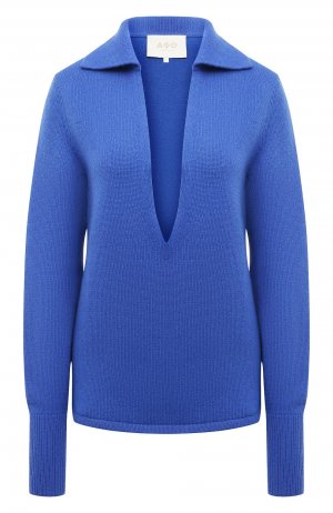 Кашемировый пуловер-поло AND the brand. Цвет: голубой
