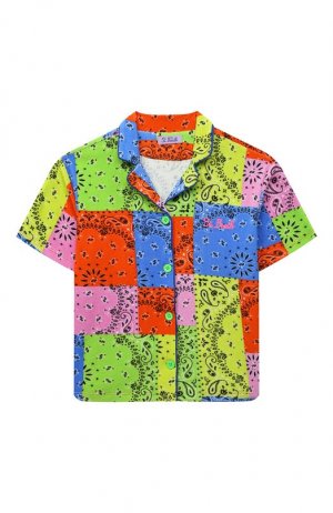 Хлопковая блузка MC2 Saint Barth. Цвет: разноцветный