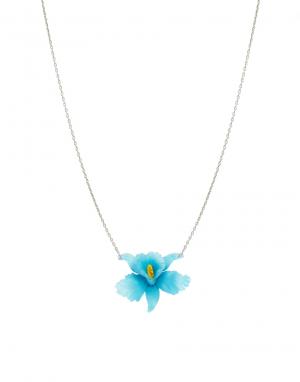 Ожерелье с синим цветком Gogo Philip. Цвет: синий